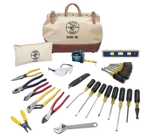 Klein 28 Piece Electrician Tool Set Wrench Pliers Screwdrivers Canvas Bag New