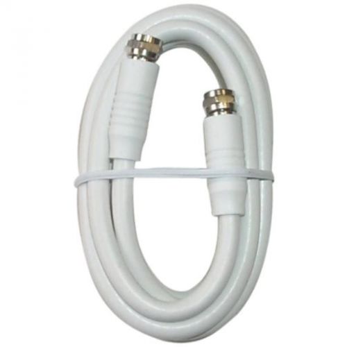 6&#039; white rg-6 h.d. coax with fittings black point tv wire and cable bv-082 white for sale