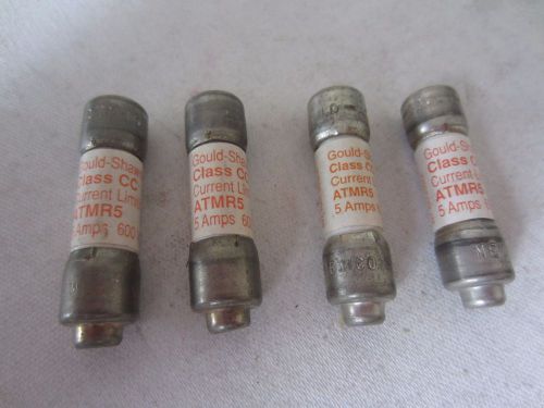 Lot of 4 Gould Shawmut ATMR5 Fuses 5A 5 Amps Tested