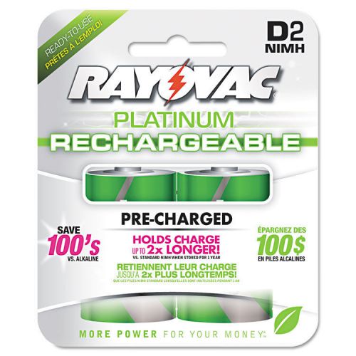 &#034;Rayovac Recharge Plus Nimh Batteries, D, 2 Per Pack&#034;