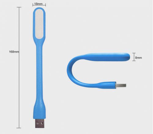 Portable Bendable Blue Mini USB LED Night Light Lamp For PC Laptops