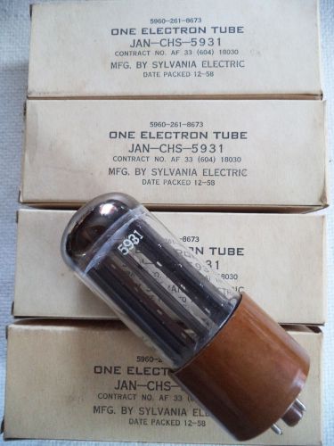 (4) NOS JAN-CHS 5931 / 5U4WB for Full-Wave Rectifier with Resistance to Shock
