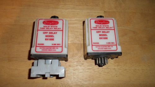 2 USED Dayton 6X155E Time Delay Relay 3 to 300 Seconds AND 1 WIRE MOUNT