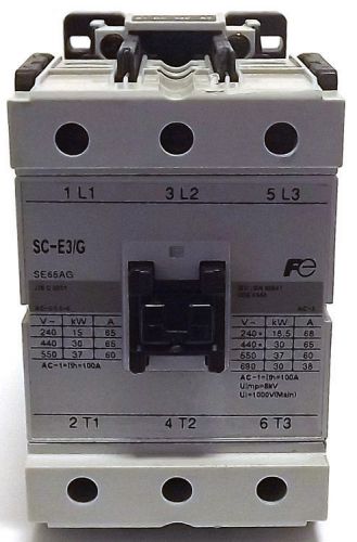 Iec fuji duo sc-e 65a contactor 3-ph 3-pole 240-690v ac-3 sc-e3g / warranty for sale