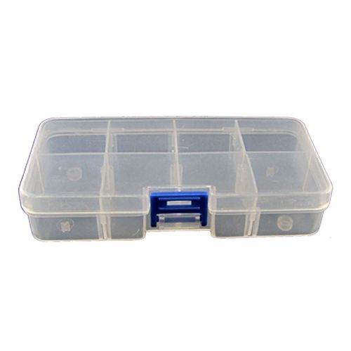 8 Compartments Plastic Capsule Office Clip Box Case