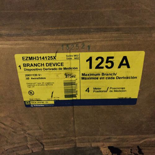 New square d ezmh314125x 125 amp 208y/120v 3r enclosure meter box branch device for sale