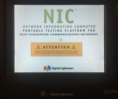 DIGITAL LIGHTWAVE NIC NICPLUS NETWORK INFORMATION COMPUTER FIBER OPTIC TESTER