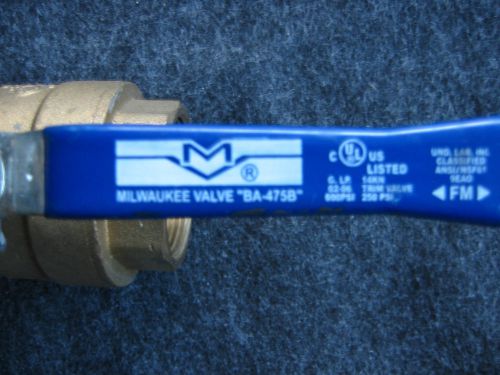Ball Valve 1 1/2&#034; Milwaukee BA-475B NEW