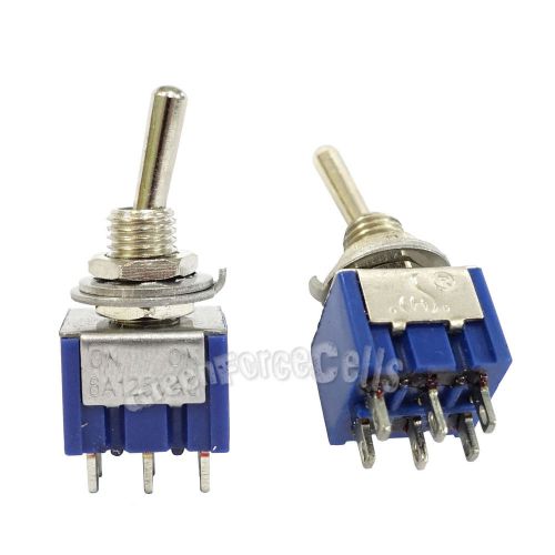 100 pcs 6 Pin DPDT ON-ON 2 Position 6A 250VAC Mini Toggle Switches MTS-202