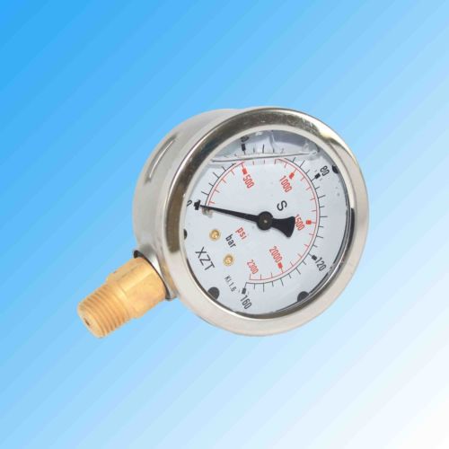 Hydraulic Pressure Gauge 63mm-160BAR/2300PSI (NPT1/4)-Base Entry