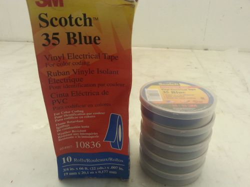 (15) 3M | Scotch 35 | Electrical Tape | 3/4&#034; x 66&#039; x 0.007&#034; | Blue