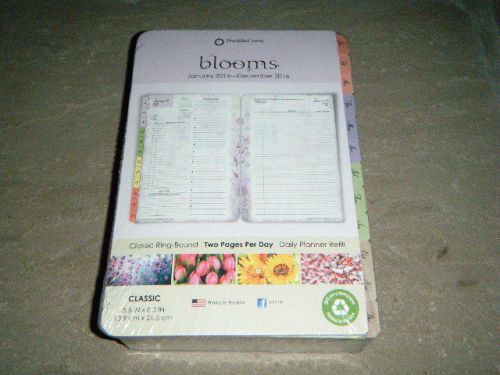 FRANLIN COVEY BLOOMS 2016 REFILL 2 PGS/DAY DAILY PLANNER CLASSIC 5.5 X 8.5 NEW!!
