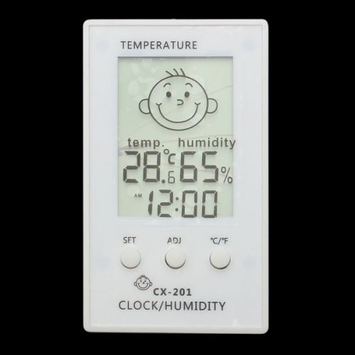 Baby Face Expressions Room Indoor Digital Electronic Thermometer Time Hygrometer