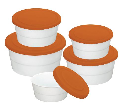 Danico Imperial 5 Piece Silicon Lid Porcelain Food Container Set
