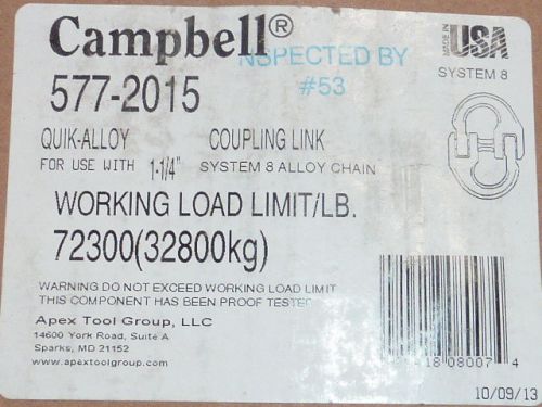Campbell 577-2015  1 1/4&#034; Quik-Alloy Coupling Link  SYSTEM 8  NEW  FREE SHIP!!!