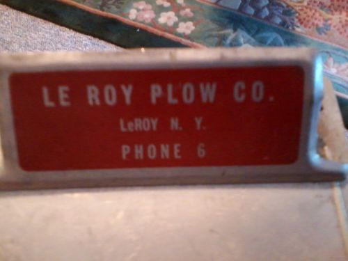 Vintage le roy plow co. leroy, n.y. phone 3 clip board rare for sale