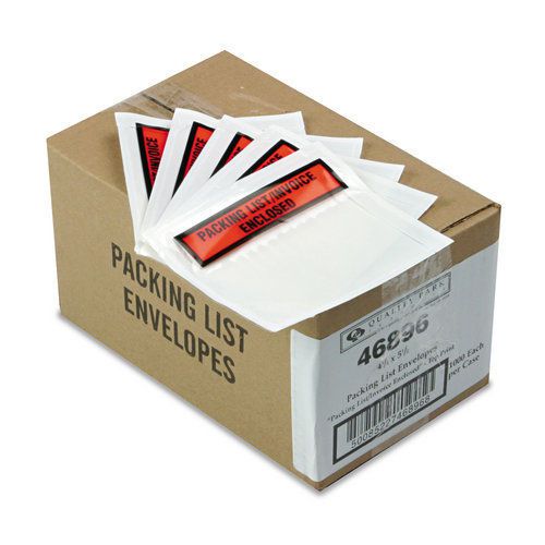 Quality park qua46896 orange top-print self-adhesive packing list envelope, 5 for sale