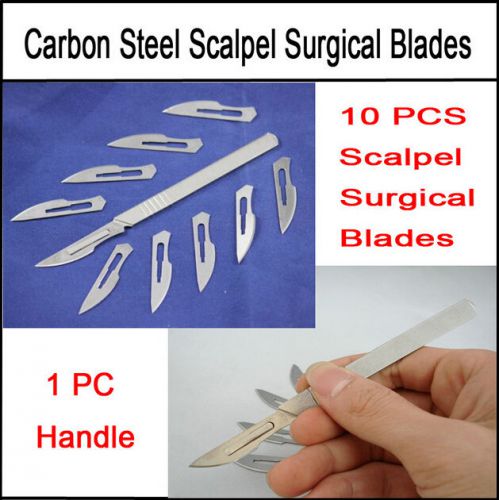 10pcs 23# Carbon Steel Scalpel Surgical Blades F PCB Circuit Board + 1pc Handle