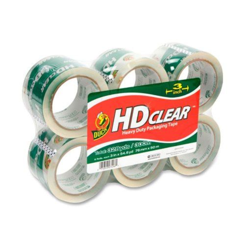 Duck Brand HD Clear High Performance Packaging Tape, 3-Inch x 54.6-Yard Roll,...