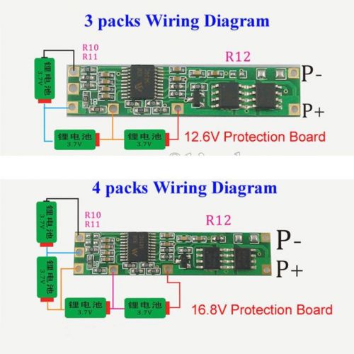 Battery bms protection pcb board for 3/4 packs 18650 li-ion lithium battery cell for sale