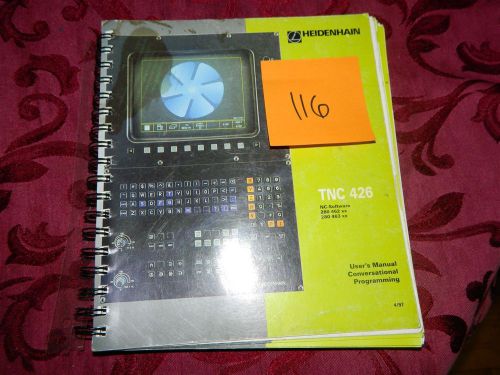 Hiedenhain Inc TNC 426 Operation Manual Programming LOT # 116
