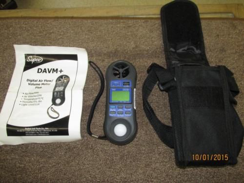 Supco davm+ digital air flow/volume meter including manual and soft case for sale