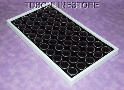 GEM TRAY STACKABLE 50 JARS BLACK FOAM AND WHITE TRAY