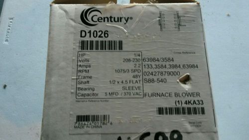 Century D1026 1/4 HP Motor new in box