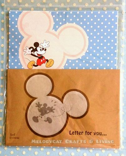 DISNEY LETTER SET! WRITING NOTE PAD PAPER ENVELOPE  Excited Mickey