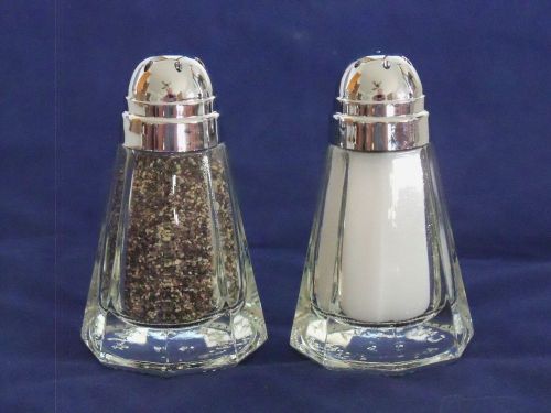 Dozen (12) Restaurant Bullet Style Glass Salt and Pepper Shakers; 1.5 oz