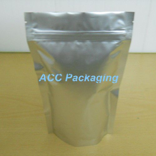 Silver aluminum foil zip lock mylar bag smell proof pouches food storage package for sale