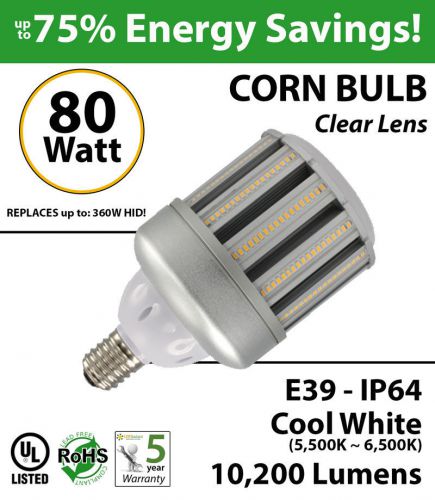 80W LED Lamp Bulb Commercial Industrial Corn Light Replace Metal Halide HID HPS