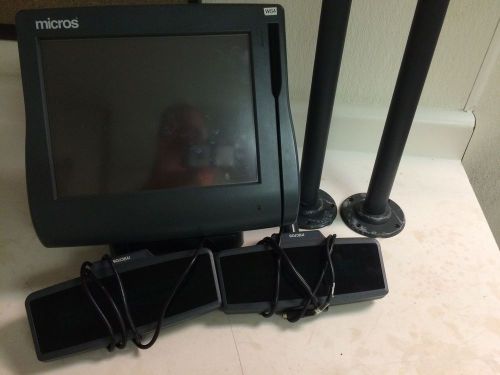 Micros Workstation With Stand And 2 Customer Displays Not Working For Parts Only