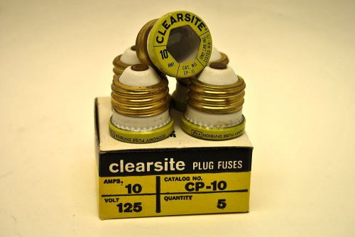 Economy fuse #cp-10 clearsite 5-pack plug fuses 10-amp, 125-volt, edison base for sale