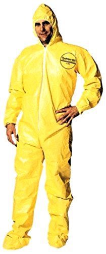New Dupont Large Yellow Tychem Qc Chemical Protection Coveralls Free Shipping