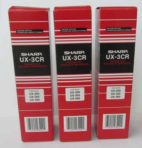 Lot of 3 Boxes* Genuine OEM Sharp UX-3CR Fax Imaging Film UX-300  UX-305  UX-460