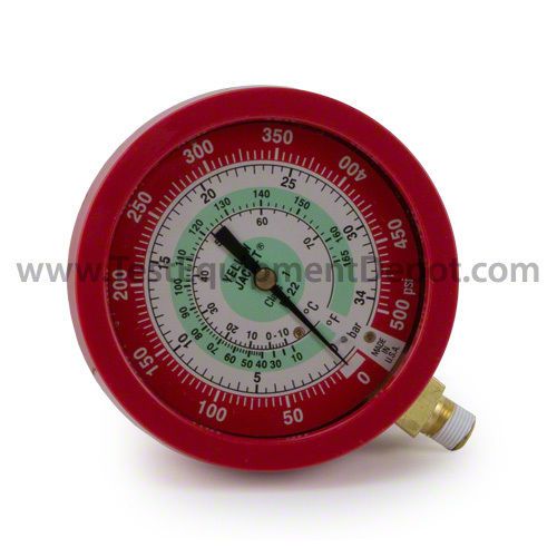 Yellow Jacket 49511 3-1/2&#034; L/F ( F And C), Red Pressure, 0-500 Psi (0 To 34 Bar)