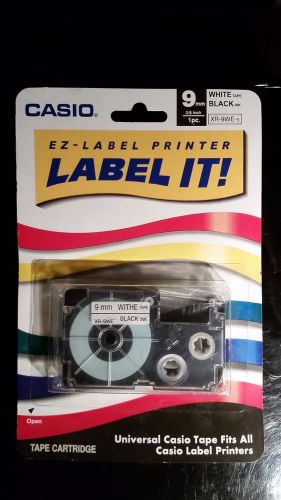 Casio EZ Label It WHITE Tape with Black Ink 9mm