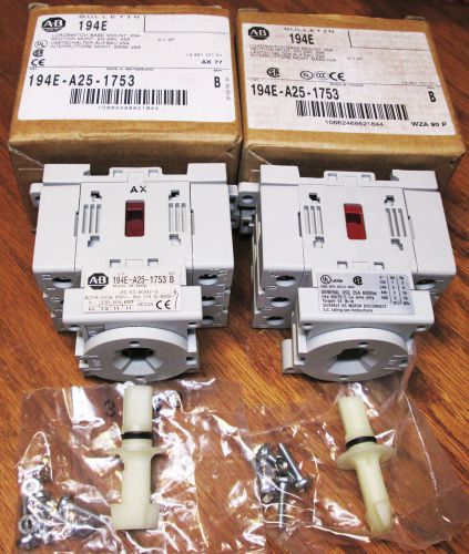 2nib allen bradley 25amp power motor load disconnect din rail switch 3phase pole for sale