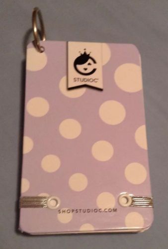 75 Ring Bound Index Cards- Purple w/ White Dots
