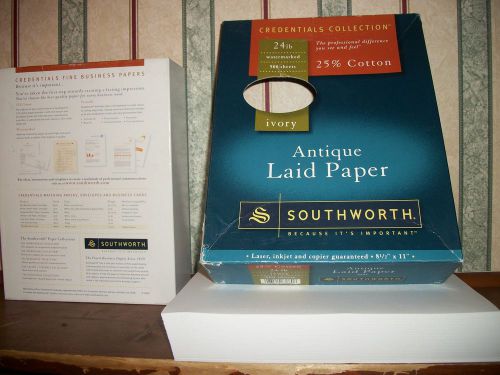 Southworth Antique Laid Paper Ivory 24lb/ Approx. 320 Sheets left 8 1/2&#034; x 11&#034;