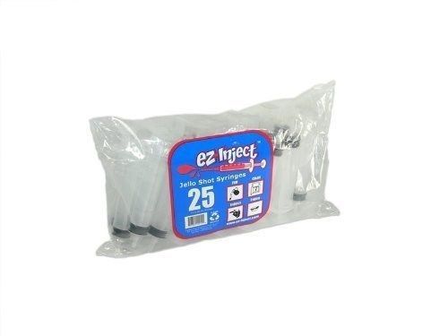 25 Pack EZ-InjectTM Jello Shot Syringes (Medium 1.5oz) Clear 1