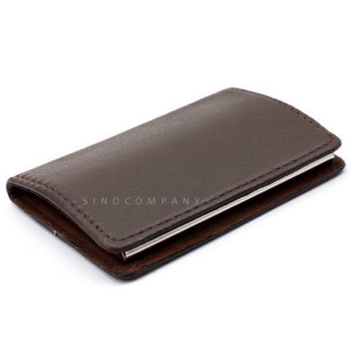 Brown Business Name ID Credit Card Wallet Holder Pocket Case FASION GIFTS C66