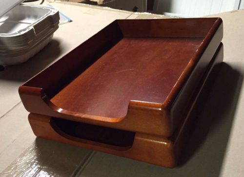2x Eldon Office Products Wood Letter Desk Tray, Wood, Mahogany Finish