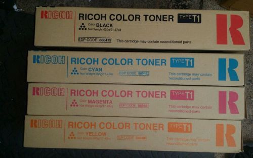 Genuine OEM 4 Ricoh Toner Color Lot Type T1 888479 888482 888481 C M Y K  +