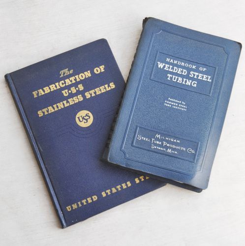 2 Vintage STEEL METALWORKING BOOKS - fabrication welded tubing handbook manual