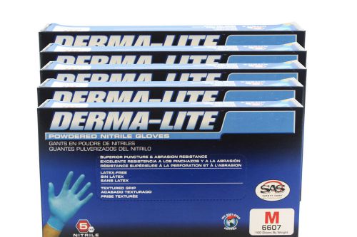 SAS Safety 6607 (5 Pack) Derma-Lite Powder Free Nitrilel Gloves (Medium)
