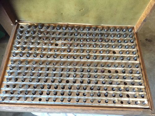 Steel plug - Gauge set  minus pin in wooden box