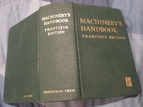 R VTG Machinery&#039;s Handbook Twentieth Edition 78 MetalWorker Tool Old Machinist