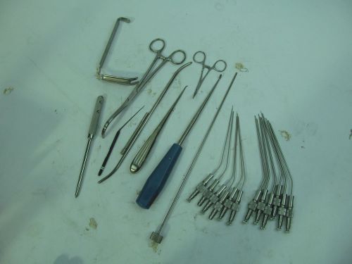 Assortment of surgical instruments - frazier suction tubes, stotz, codman 14743 for sale